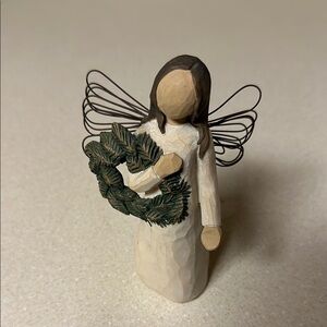 Willow Tree Angel Figurine with Green Wreath
